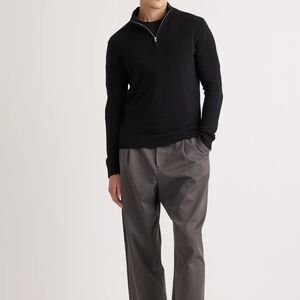 J CREW💥Nwot💥Cashmere Men's Black Half-Zip Sweater